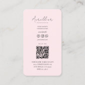 Moderne Nail Artist Nails Salon Monogram Pink Visitenkarte (Rückseite)