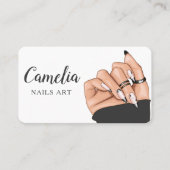 Moderne Nail Artist Salon Qr Code Business Card Visitenkarte (Vorderseite)