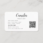 Moderne Nail Artist Salon Qr Code Business Card Visitenkarte (Rückseite)