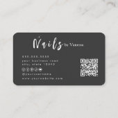 Moderne Nail Artist Salon Qr Code Business Card Visitenkarte (Rückseite)