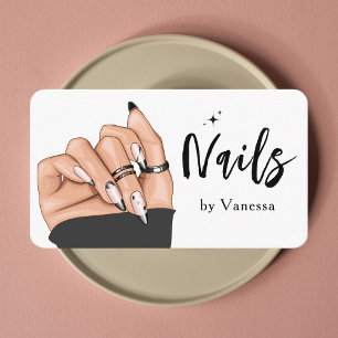 Moderne Nail Artist Salon Qr Code Business Card Visitenkarte