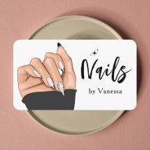 Moderne Nail Artist Salon Qr Code Business Card