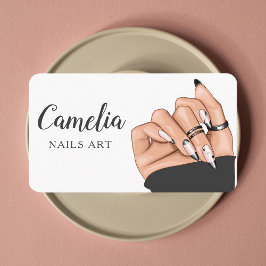 Moderne Nail Artist Salon Qr Code Business Card Visitenkarte