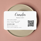 Moderne Nail Artist Salon Qr Code Business Card Visitenkarte