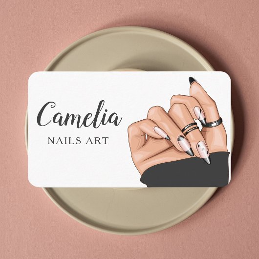 Moderne Nail Artist Salon Qr Code Business Card Visitenkarte