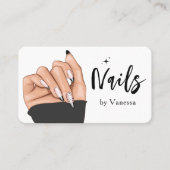 Moderne Nail Artist Salon Qr Code Business Card Visitenkarte (Vorderseite)