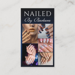 Moderne Nail Artist Tech Ästhetik Blue Instagram Visitenkarte