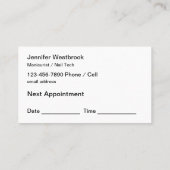 Moderne Nail Manicure Ernennung Visitenkarten Visitenkarte (Rückseite)