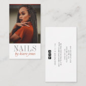 Moderne Nail Salon Foto Script Signature Visitenkarte (Vorne/Hinten)
