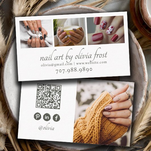 Moderne Nail Tech 4 Foto Business Card Visitenkarte