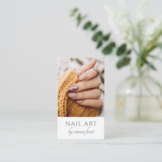 Moderne Nail Tech Foto Business Card Visitenkarte (Stehend Vorderseite)