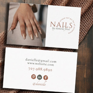 Moderne Nail Tech Foto Business Card Visitenkarte