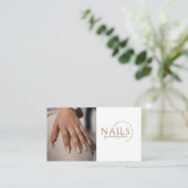 Moderne Nail Tech Foto Business Card Visitenkarte (Stehend Vorderseite)