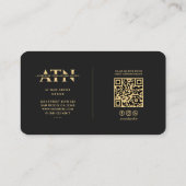 Moderne Nail Tech Manicurist Monogram EleganBlack Visitenkarte (Rückseite)