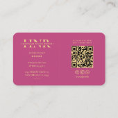 Moderne Nail Tech Monogram Nails Maniküre Pink Visitenkarte (Rückseite)