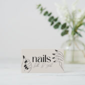 Moderne Nail Tech Salon Business Card Visitenkarte (Stehend Vorderseite)