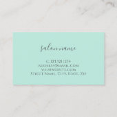 Moderne Nails aus weißem Marmor und Minzgrün aus T Visitenkarte (Rückseite)