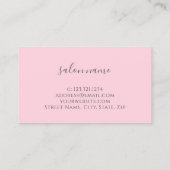 Moderne Nails aus weißem Marmor und rosa Typografi Visitenkarte (Rückseite)