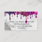 Moderne Nails Rose Gold Foil Business Card Visitenkarte (Rückseite)