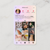 Moderne Nails Salon Nail Artist Pink Instagram Visitenkarte (Vorderseite)