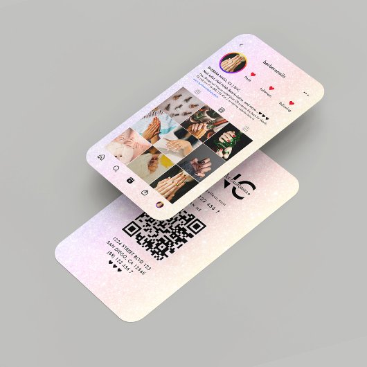 Moderne Nails Salon Nail Artist Pink Instagram Visitenkarte