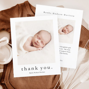 Moderne Name 2 Foto Baby Danke Karte