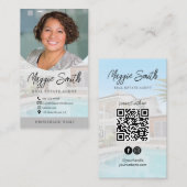 Moderne Name Script Foto Real Anwesen Agent Busine Visitenkarte (Vorne/Hinten)