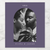 Moderne Name und Date Foto Arch Wedding Weinetikett (Einzelnes Label)