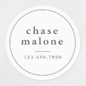 Moderne Name und Telefonnummer Kinderschulmaterial Etiketten (Design 1)