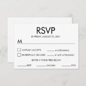 Moderne Name Wedding RSVP Response Card Weiß (Vorne/Hinten)