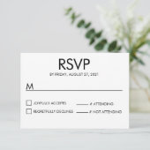 Moderne Name Wedding RSVP Response Card Weiß (Stehend Vorderseite)