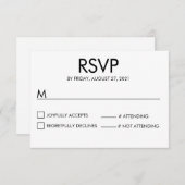 Moderne Name Wedding RSVP Response Card Weiß (Vorne/Hinten)