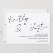 Moderne Namen Drehbuch kalligraphische schicke Hoc Einladung (Vorderseite)