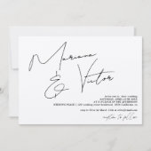 Moderne Namen Drehbuch kalligraphische schicke Hoc Einladung (Vorderseite)