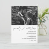 Moderne Namen Herz Kalligraphie Foto Hochzeit Einladung (Stehend Vorderseite)