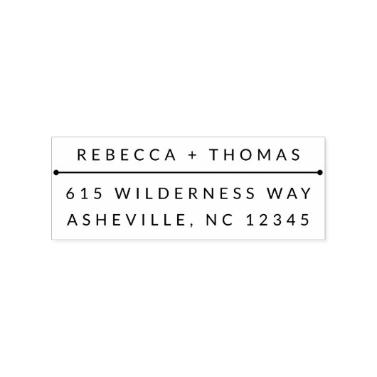 Moderne Namen Hochzeitspaare Rücksendeadresse Gummistempel (Stempel)