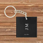 Moderne Namen und Initialen schwarz Schlüsselanhänger