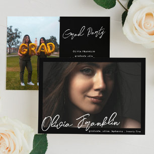 Moderne Namensbearbeitungsfähige Multi-Foto-Gradui Einladung