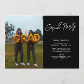 Moderne Namensbearbeitungsfähige Multi-Foto-Gradui Einladung (Rückseite)