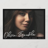 Moderne Namensbearbeitungsfähige Multi-Foto-Gradui Einladung (Vorderseite)