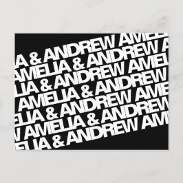 Moderne Namenshochzeit speichern das Datum Ankündigungspostkarte