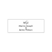 Moderne Namensinitialen Botanische Hochzeit Permastempel (Design)