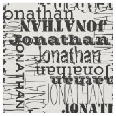 Moderne Namensschwarzweiss-collage Stoff (Nahaufnahme)