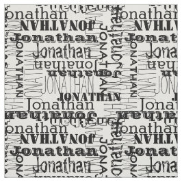 Moderne Namensschwarzweiss-collage Stoff