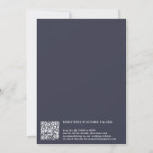 Moderne Namensskripte Kalligraphie Blaue Hochzeit Einladung (Rückseite)