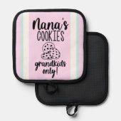 Moderne Nana's Cookies Oven Mitt und Pot Holder Topflappen (Vorderseite/Rückseite)