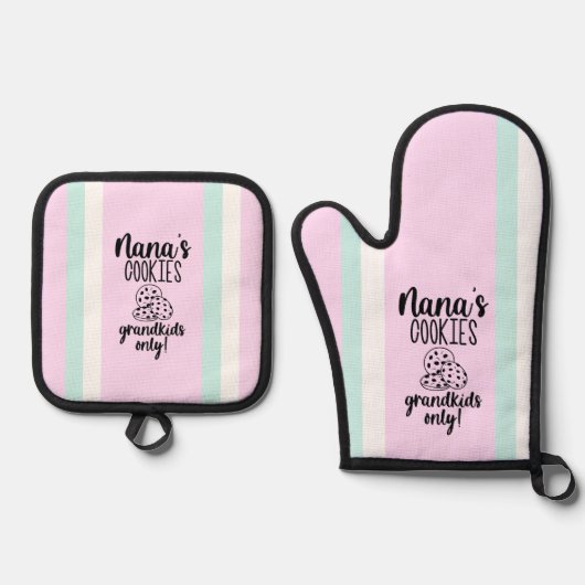 Moderne Nanas Cookies Oven Mitt und Pot Holders Se Ofenhandschuh & Topflappen-Set (Vorderseite)