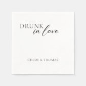 Moderne Napkins "Betrunken in Liebe" für Hochzeits Serviette (Vorderseite)