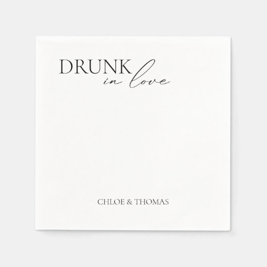 Moderne Napkins "Betrunken in Liebe" für Hochzeits Serviette (Vorderseite)
