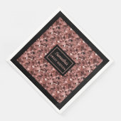 Moderne Napkins Rose Gold und Black Metallic Serviette (Ecke)